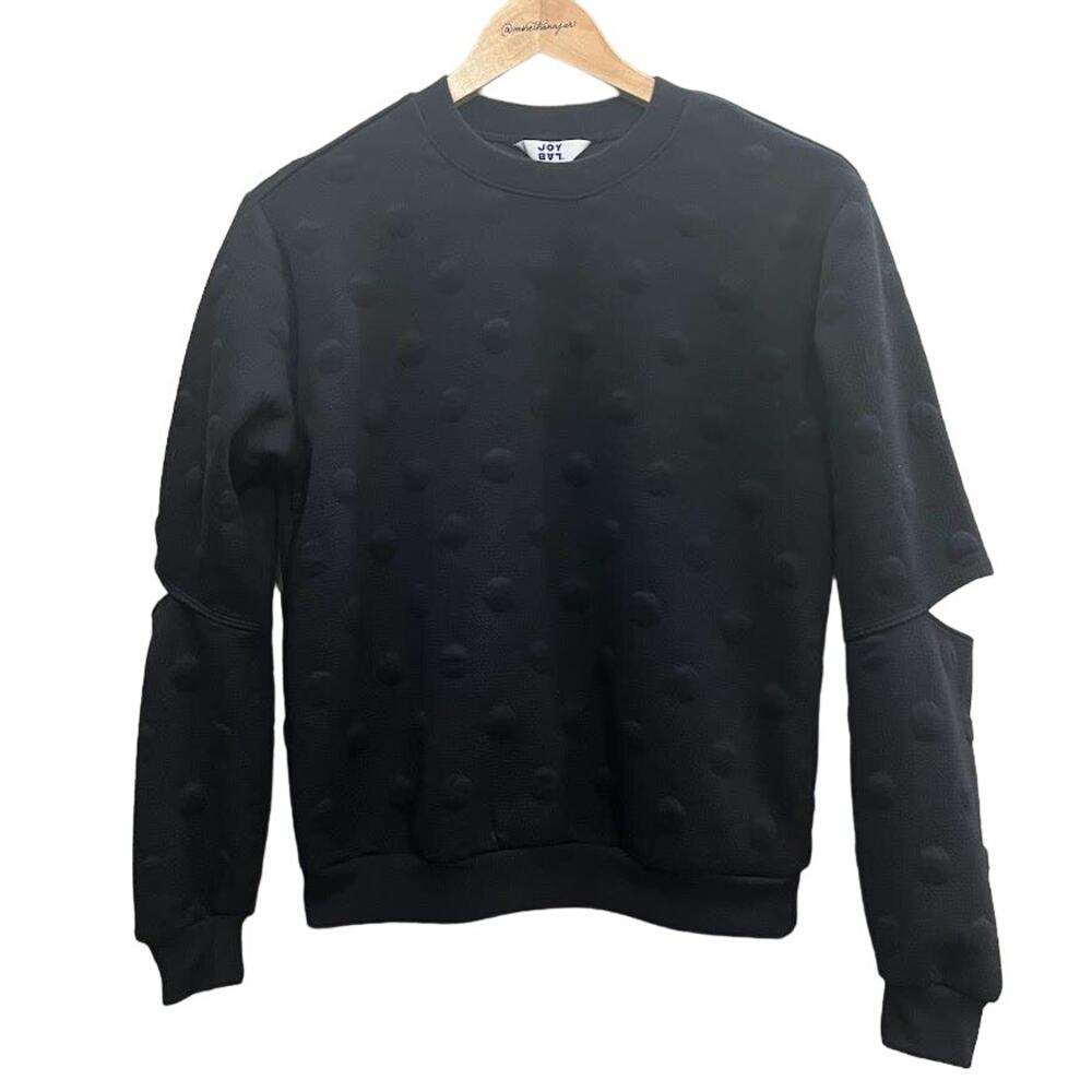 JoyLab Black 3D‎ Bubble Polka Dot Sweater Size XSmall